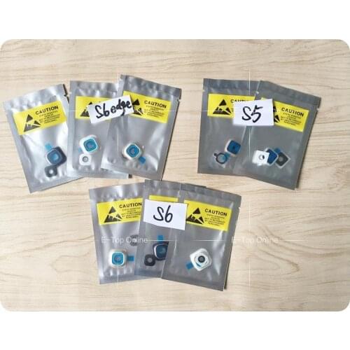 Novaphopat white/Golden/Blue Camera lens For Samsung Galaxy S6 edge S5 Rear Back Camera Lens + Camera Frame Holder + tracking