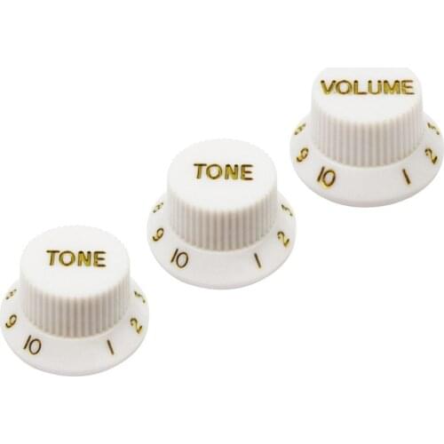 NEW 2T1V ST Electric Guitar Knobs Volume Tone Control Knobs White fit FD ST Guitar Accessories