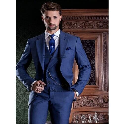 New Custom Design Men Suit Traje Hombre Groomsman Groom Banquet Hall Mens Suits Costume Homme (jacket + pants + vest)