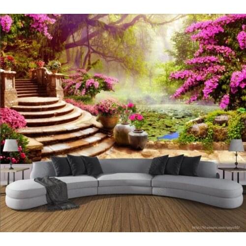 Papel de parede Garden forest scenery background wall 3d wallpaper mural,iving room tv wall bedroom wall papers home decor
