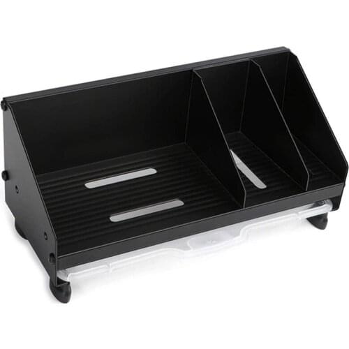 Kitchen Sink Caddy Organizer, Sponge Soap Holder, Countertop Sponge Rack with Drain Pan Tray