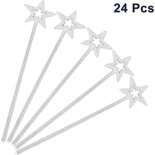 12/24pcs Girls Princess Costume Props Star Magic Wand Angel Fairy Wands Star Fairy Sticks Magic Stick Star Shaped Princess Wands