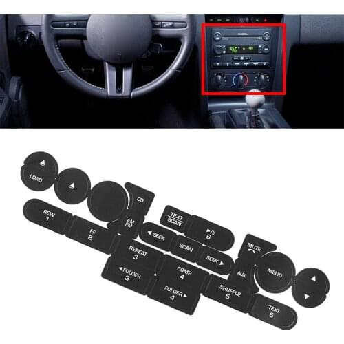 Interior Front Multimedia AM FM CD Radio Stereo Button Repair Decals Stickers Fit For Ford Mustang