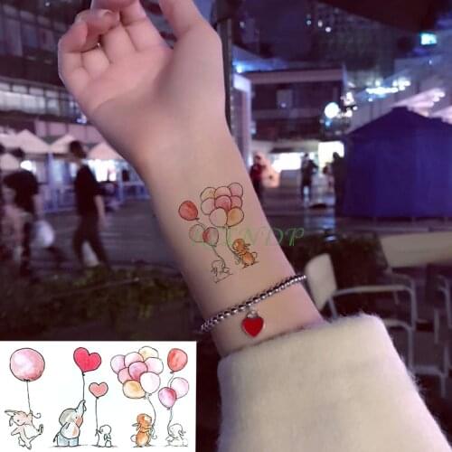 Waterproof Temporary Tattoo Sticker Elephant Rabbit balloon Flash Tatoo Fake Tatto arm Wrist Foot hand For Girl Men Women kids