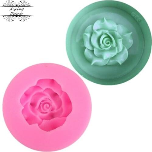 Xixing 3D Beautiful roses chocolate cake decorating tools DIY fondant silicone mold Wedding cake decoration Flowers soap mold