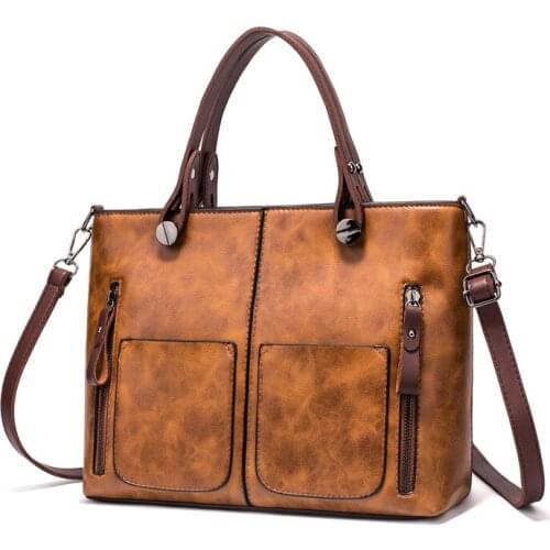 Women PU Leather Handbags Big Bag High Quality Casual Female Bags Trunk Tote Spanish Brand Shoulder Bag Ladies Large Bolsos WH52