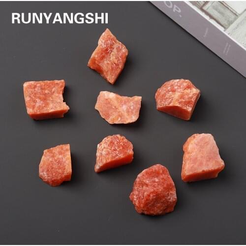 1PC Natural Sun stone Crystal orange Quartz Ore Mineral Energy Healing Stone Fluorite Ornaments Home Decor Specimen DIY gift