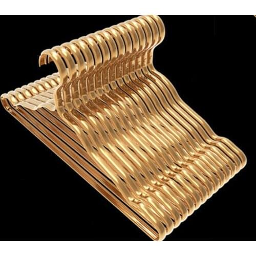 10 pcs/lot Space Aluminum Metal Suit Hangers Anti-skid Shoulder Seamless Clothes Hanging Household Adult Laundry Drying Rack