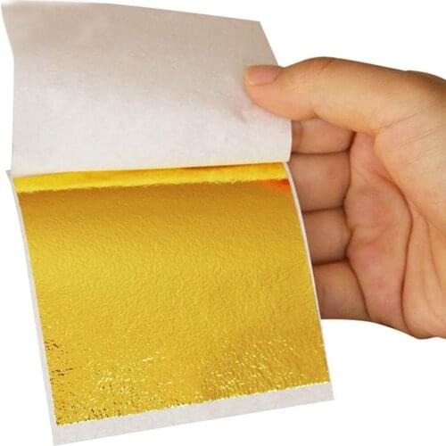 100Pcs 9x9cm Rose Gold Sliver Leaf Sheets Foil Paper Imitation Gilding Art Craft Gilding DIY Design Frame Decorative Material