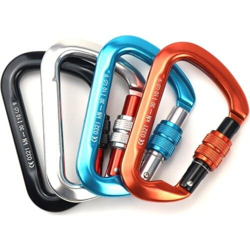 30KN D-Shaped Carabiner Lock Heavy Duty Aluminum Alloy Carabiner Clips for Hammocks Camping Hiking Backpack Bag