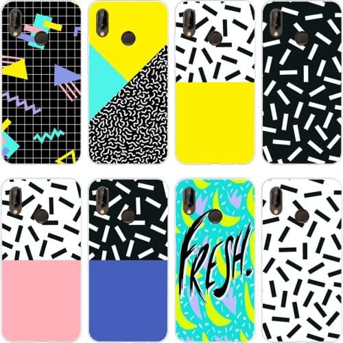 65H memphis pattern Soft Silicone Tpu Cover Case for huawei Nova 3 3i p smart