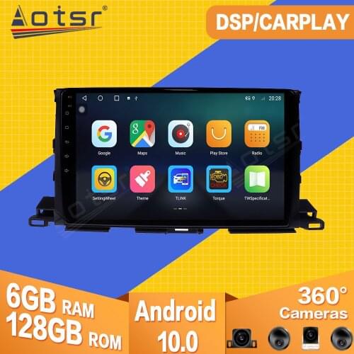 6+128GB For Toyota Highlander 2013 2014 2015 2016 2017 2018 Android Car Tape Radio Recorder Player Navi GPS Multimedia Head Unit