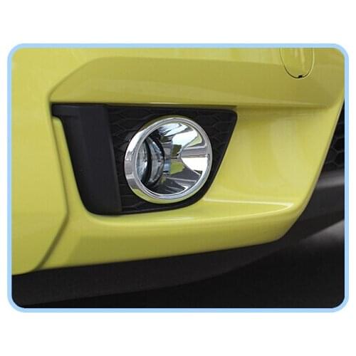Free shipping! Higher star ABS chrome 2pcs front fog lamp cover+2pcs rear fog lamp cover for Honda Fit,Jazz 2014