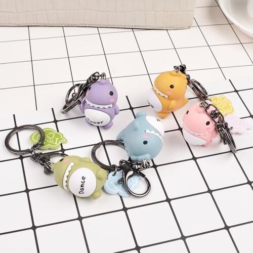 Innovative Cartoon Dinosaur Key Chain Pendant Student Bag Key Chain Pendant Couple Key Chain Hanging with Direct Sales