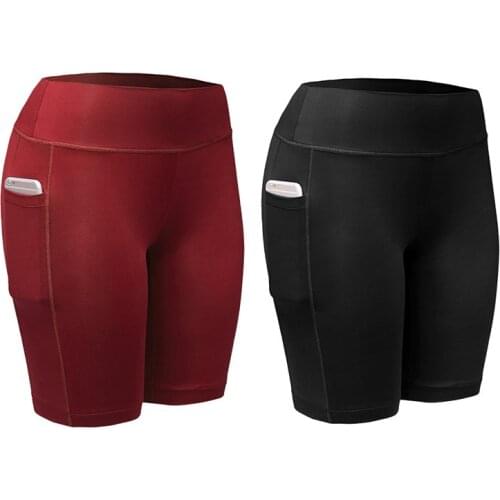 Quick Dry Women Compression thin Shorts With Pocket Elastic Running Fitness Gym Shorts Fitness Workout Shorts