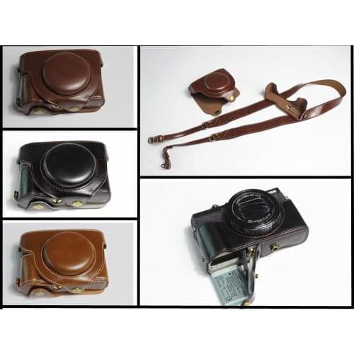 PU Leather Camera Bag Case for Canon Powershot G5 X Mark II mark 2 G5X II With Strap shell With Bottom Battery Opening