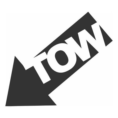 Black Arrow And TOW Letters Character Image Car Decals Car Window Door Design Top Quality FA798