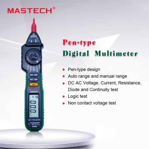 MASTECH MS8212A Digital Pen type Multimeter Non-contact Voltage AC DC Voltage Current Tester Multimetro Tester Diode detector