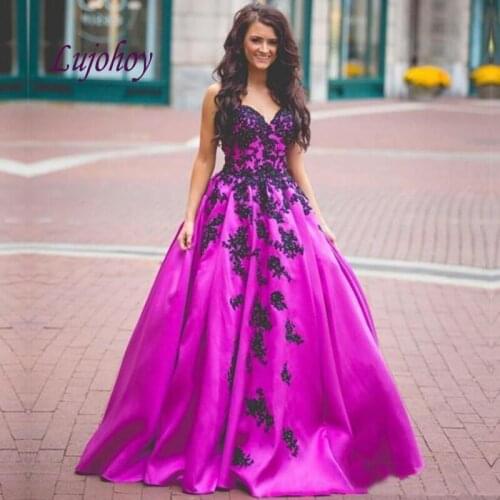 Purple Long Lace Evening Dresses Party Plus Size Women A Line Ladies Elegant Prom Formal Evening Gowns Dresses
