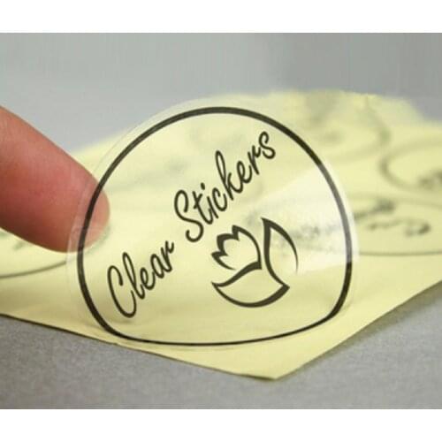Personalised transparent DIE-CUT Stickers - Business Waterproof, Tear-Proof, PUV Stickers (Perfect for Postage Labels, Restauran