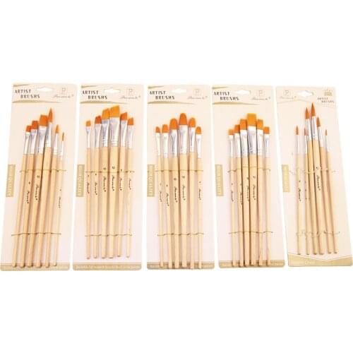 Multifunctional brush nylon hair flat peak oblique art painting watercolor oil brush painting supplies student tools