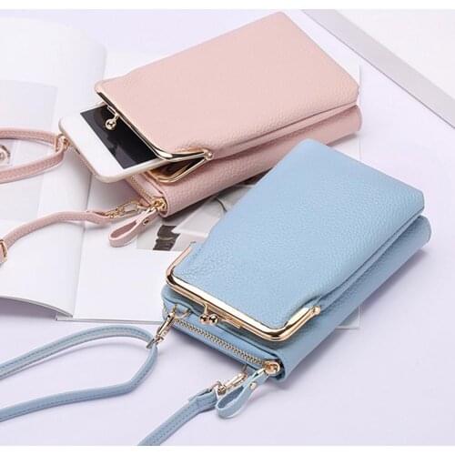 Fashion Small Cellphone Pouch Women Mini Faux Leather Shoulder Messenger Bag Clutch Bolsas Ladies Phone bag Purse Handbag