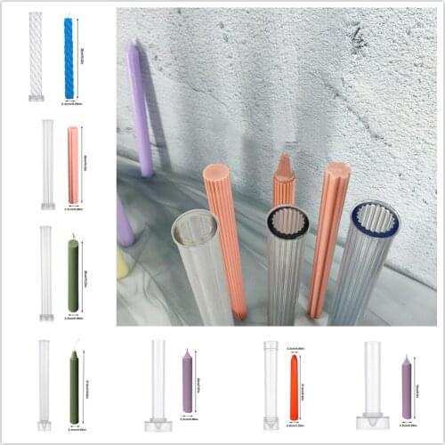 New Candle Mold Plastic Long Pole Stripe Candle Mold Soap Making Mold Crafts Diy Candle Making Supplies