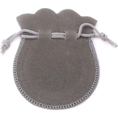 Wholesale 50pcs/lot Gray Velvet Bag Pouch 7x9 9x12cm Charms Bracelet Jewelry Packaging Bags Wedding Decoration Gift Bag
