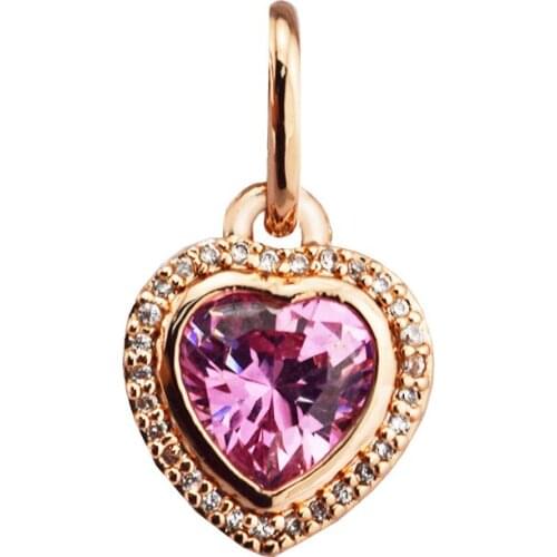 Autumn Sparkling Love Beads for Jewelry Making 925 Silver Rose Color Pink Charms Jewellery Fits Women Diy Bracelet