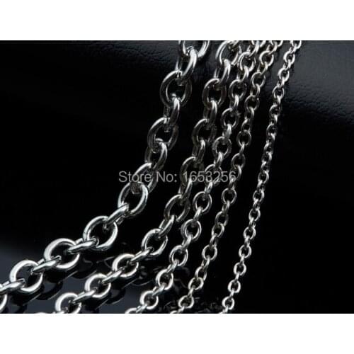 Lot of 10 meters in bulk 3mm Stainless Steel smooth Oval Chain Jewelry Finding /Marking Chain DIY