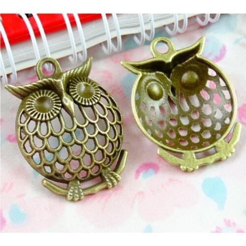 20pcs Charms hollow owl 33*25MM Antique Making pendant fit,Vintage Bronze,DIY bracelet necklace