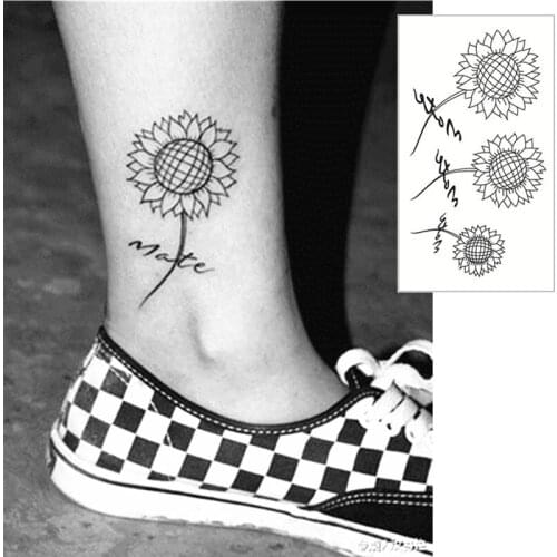 SHNAPIGN Sunflower Flash Tattoo Hand Sticker 10.5*6cm Small Waterproof Henna Beauty Temporary Body Sticker Art FREE SHIPPING