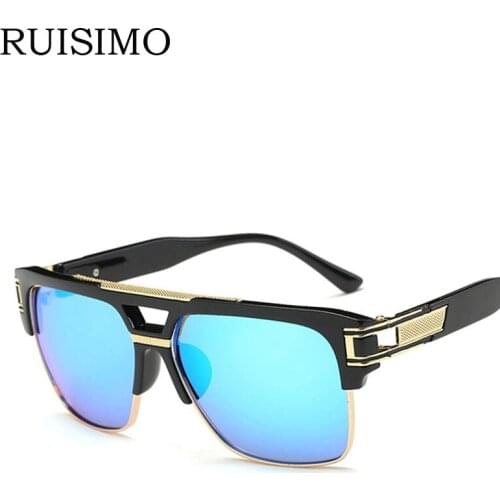 2017 Brand retro Square male Sunglasses Men All Black oversized big sun Glasses for men Women sun glasses Female retro De Sol