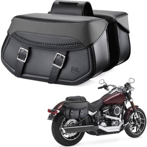 Motorcycle Saddlebag Side Bag Universal Waterproof PU Leather Saddle Bag Travel Pack For sportster For Honda 1pair 30L Tool Bag