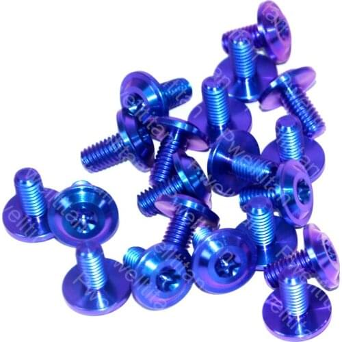 12 PCS M6 X 12mm Titanium Ti Bolts Alloy Umbrella Head Screw For Motorcycle Bicycle Disc Brake Modification