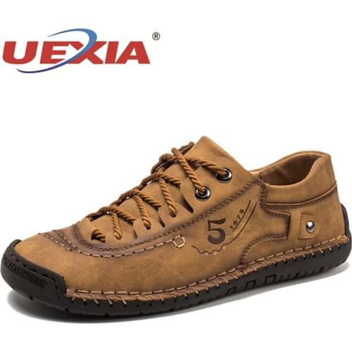 UEXIA NEW Men Casual Shoes Fashion Leather Loafers Moccasins Slip On Flats Male Driving Handmade Hot Sale Sneakers Outdoor sport