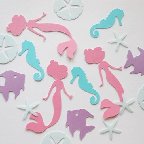 Mermaid Theme Party Decoration Randomly Mix Colors Confetti Mermaid Confetti Ocean Birthday Throwing Props