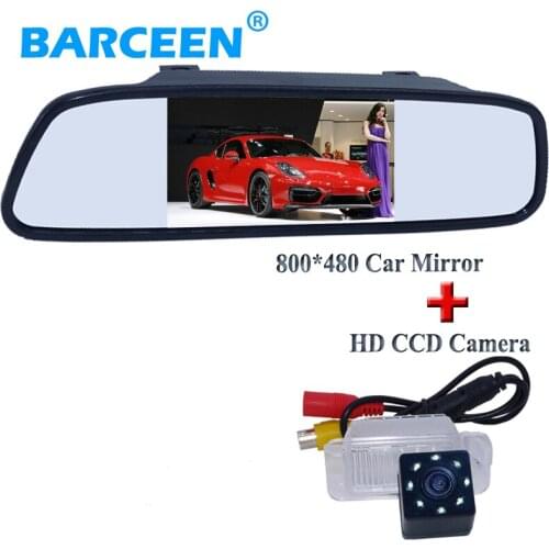 Water-proof IP 69K car rear reversing camera 8 led+4.3" car mirror monitor for Ford focus hatchback MONDEO Fiesta