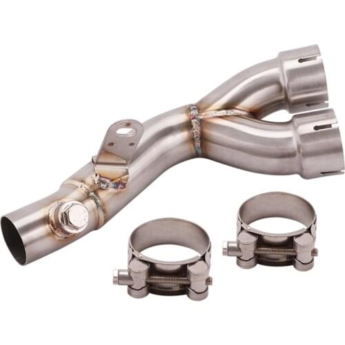 Slip on Motorcycle Exhaust Mid Connect Tube Middle Pipe Stainless Steel Exhaust System For Yamaha YZFR6 R6 2006-2020