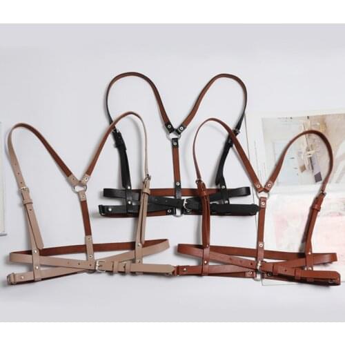 HATCYGGO Women Belt Slim Leather Belt Female Punk Harajuku Straps Harness Body Bondage Belts Straps Suspenders Slim Body Belt