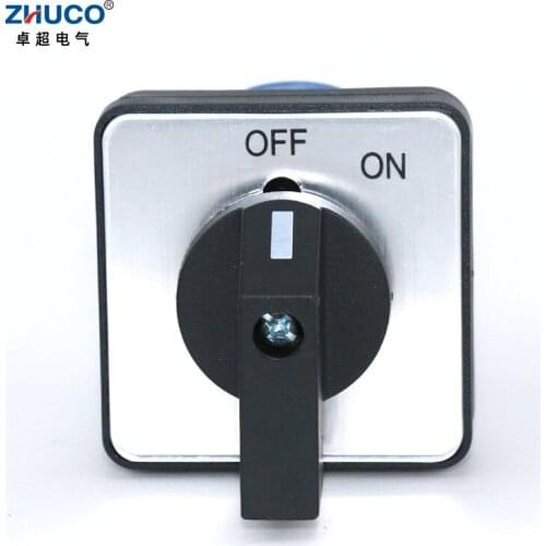 ZHUCO SZW26/LW26-20 20A 660V OFF-ON One Pole Two Position 64X64 48X48 mm Panel Electric Rotary Universal Changeover Cam Switch