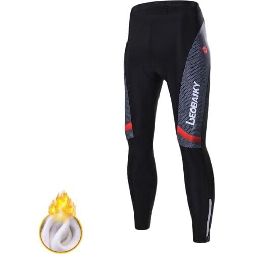 Winter Thermal Fleece Cycling Pants Men Cycling Tights Bicycle Pants Long Fitness Reflective Downhill Pants Mtb Bike Trousers