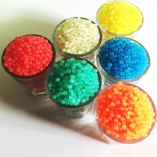 1000pcs/lot 5mixed color Luminous Crystal Mud Soil Bio Gel Ball for DIY light bottle Glow In The Dark Magic Gift Home Decor