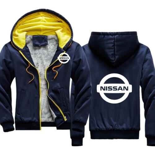 2020 new winter mens jacket Nissan Car Logo Print Casual high quality Pure cotton Plus velvet thickening Mens thick top