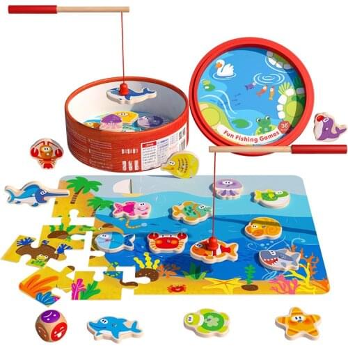 30pcs Fish Wooden Fishing Toy Magnetic Baby Digital Alphabet Educational Toys for Children Puzzle Game Outdoor Play Set