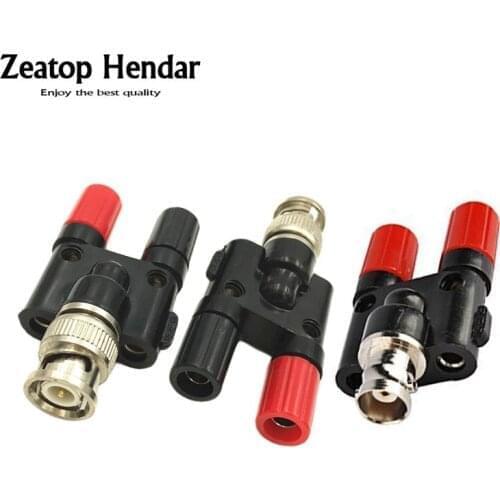 5Pcs BNC Male to Twin Dual 4MM Binding Post Banana Plug Jack Female Coaxial Adapter Connector BNC Male Wire Terminals