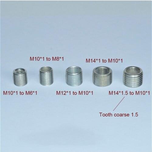 5PCS M6 to M10, M8 to M10, M10 to M14 threaded hollow tube adapter inner outer threaded coupler conveyer adapter