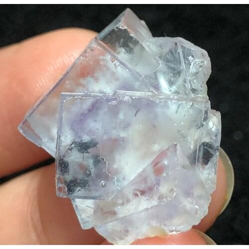 9.5gNatürliche durchsichtige violette Herzfluorit Mineralring Vene Geologie lehren Stein Dekoration zu Hause ornamental Stein