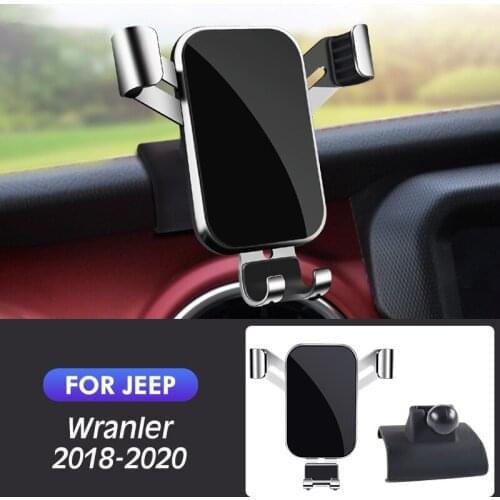 Car Mobile Phone Holder For Jeep Wranler 2018 2019 2020 Air Vent Outlet Clip GPS Stand Gravity Navigation Bracket Accessories
