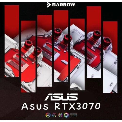 Barrow 3070 GPU Water Cooling Block For ASUS RTX3070 Graphics Card , Full Cover A-RGB Cooler, BS-ASS3070-PA BS-ADS3070-PA